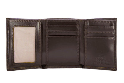 Brown & Tan Camo Mallard Trifold Leather Wallet