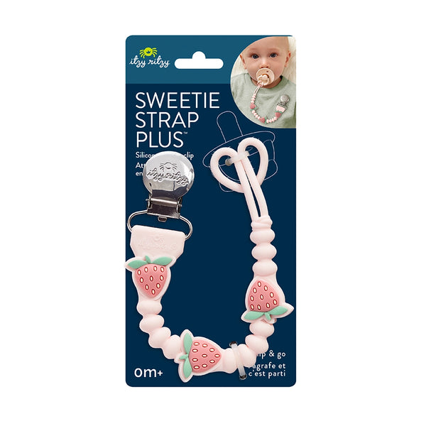 Sweetie Strap™ Plus - Silicone Pacifier Clip - Strawberry