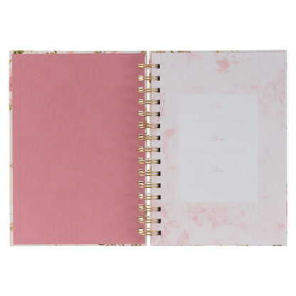 Pink Floral His Grace 2 Cor. 12:9 Spiral Journal