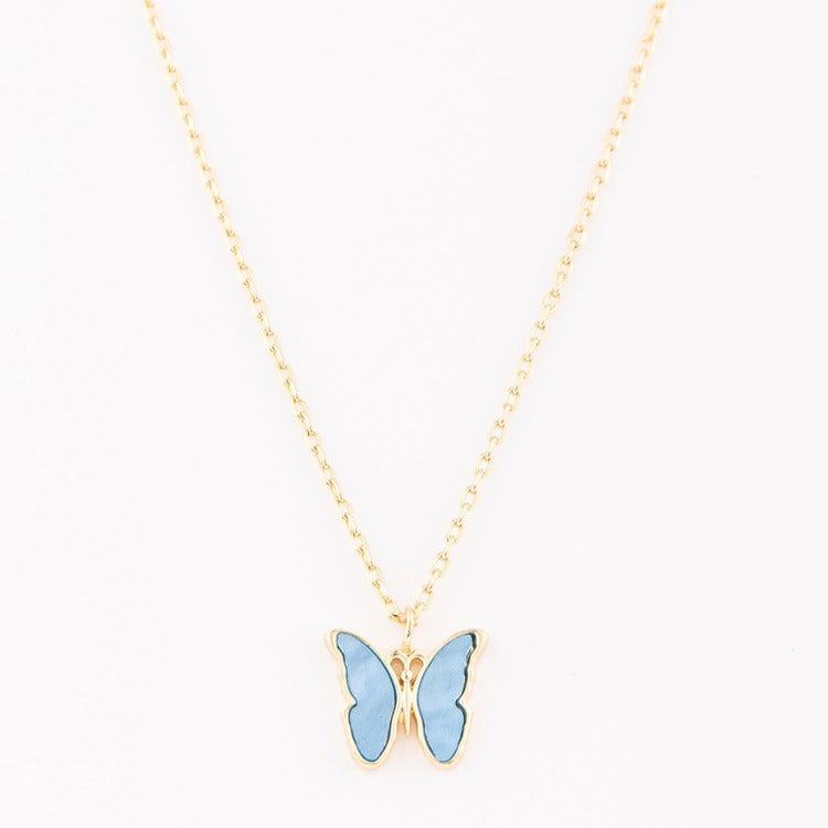 Michelle McDowell Girl Blue Butterfly Necklace