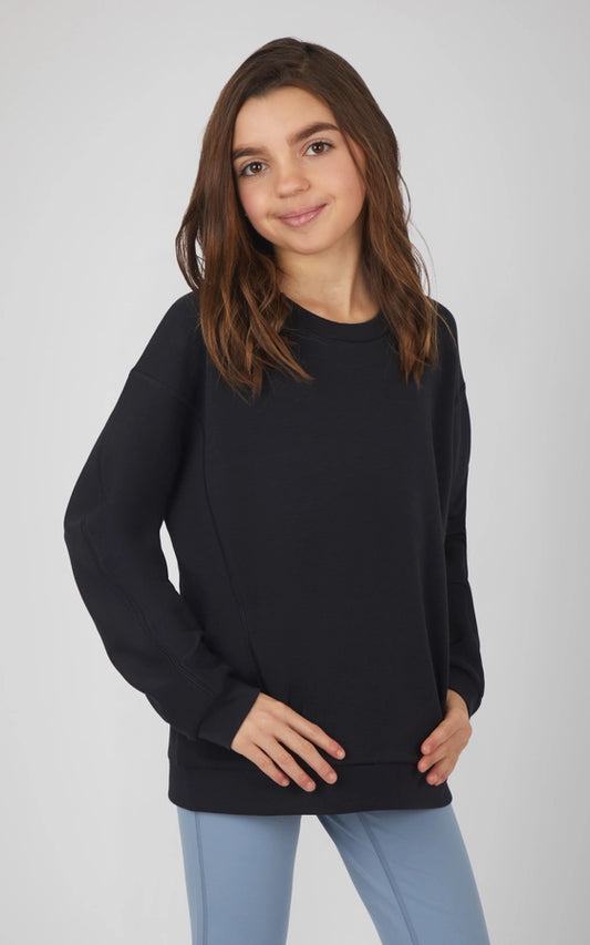 Girl's Black Soft Scuba Zuri Sweatshirt