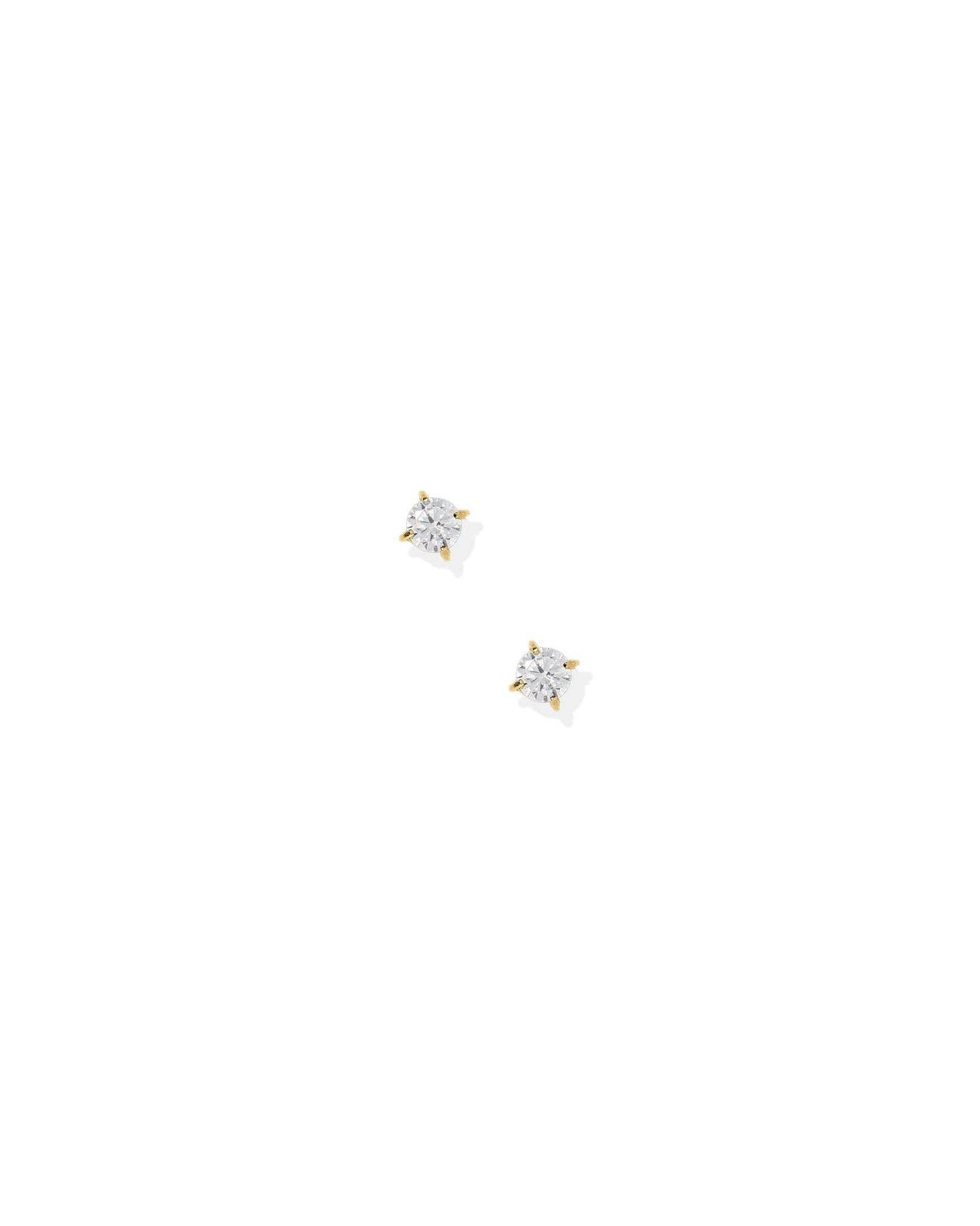 Micro Teagan CZ Gold Screwback Stud Earrings