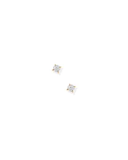 Micro Teagan CZ Gold Screwback Stud Earrings