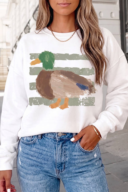 Mallard Duck Graphic Crewneck Sweatshirt