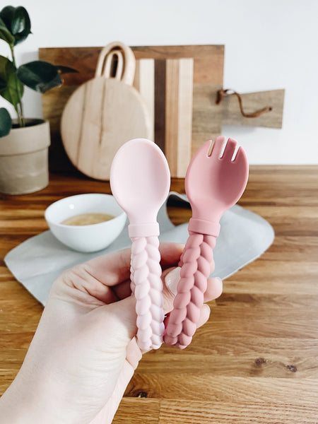 Sweetie Spoons™ Spoon + Fork Set - Pink