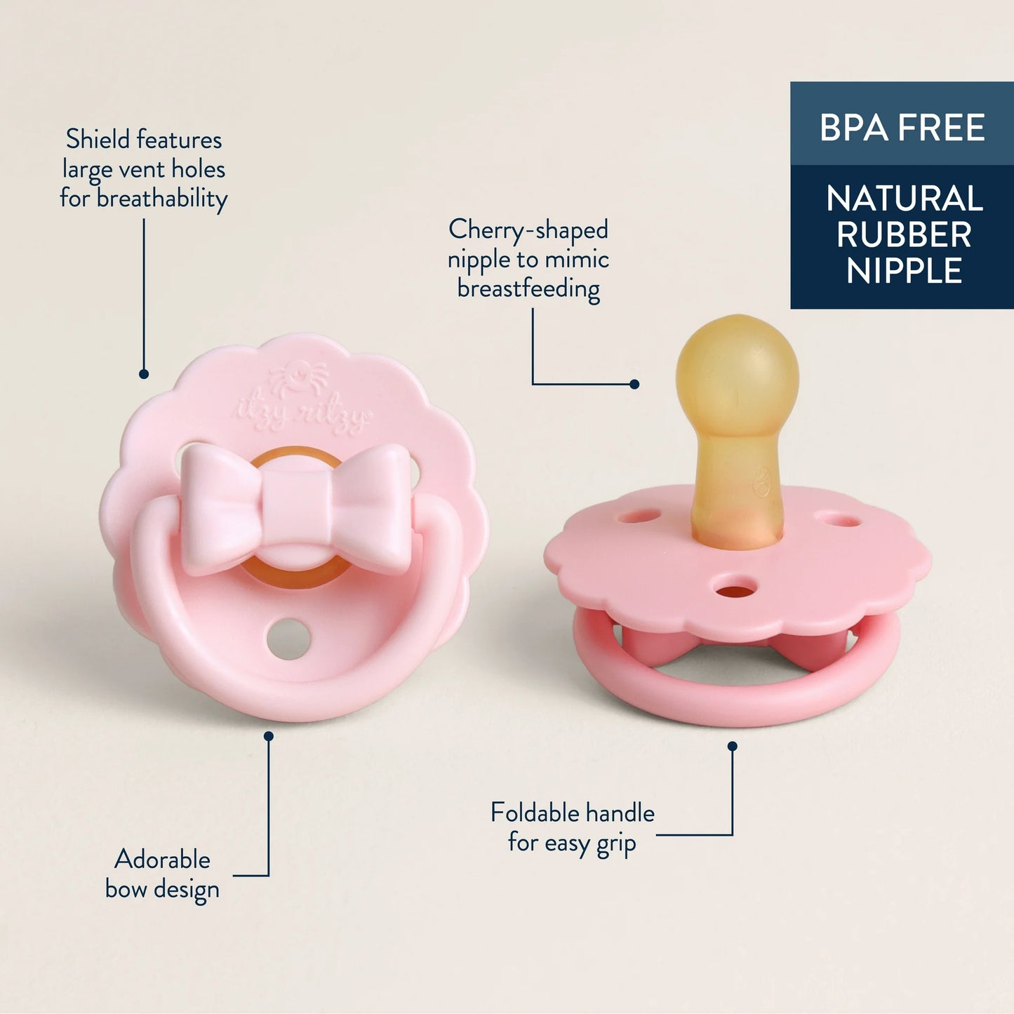 Itzy Ritzy Natural Rubber Itzy Soother Bow