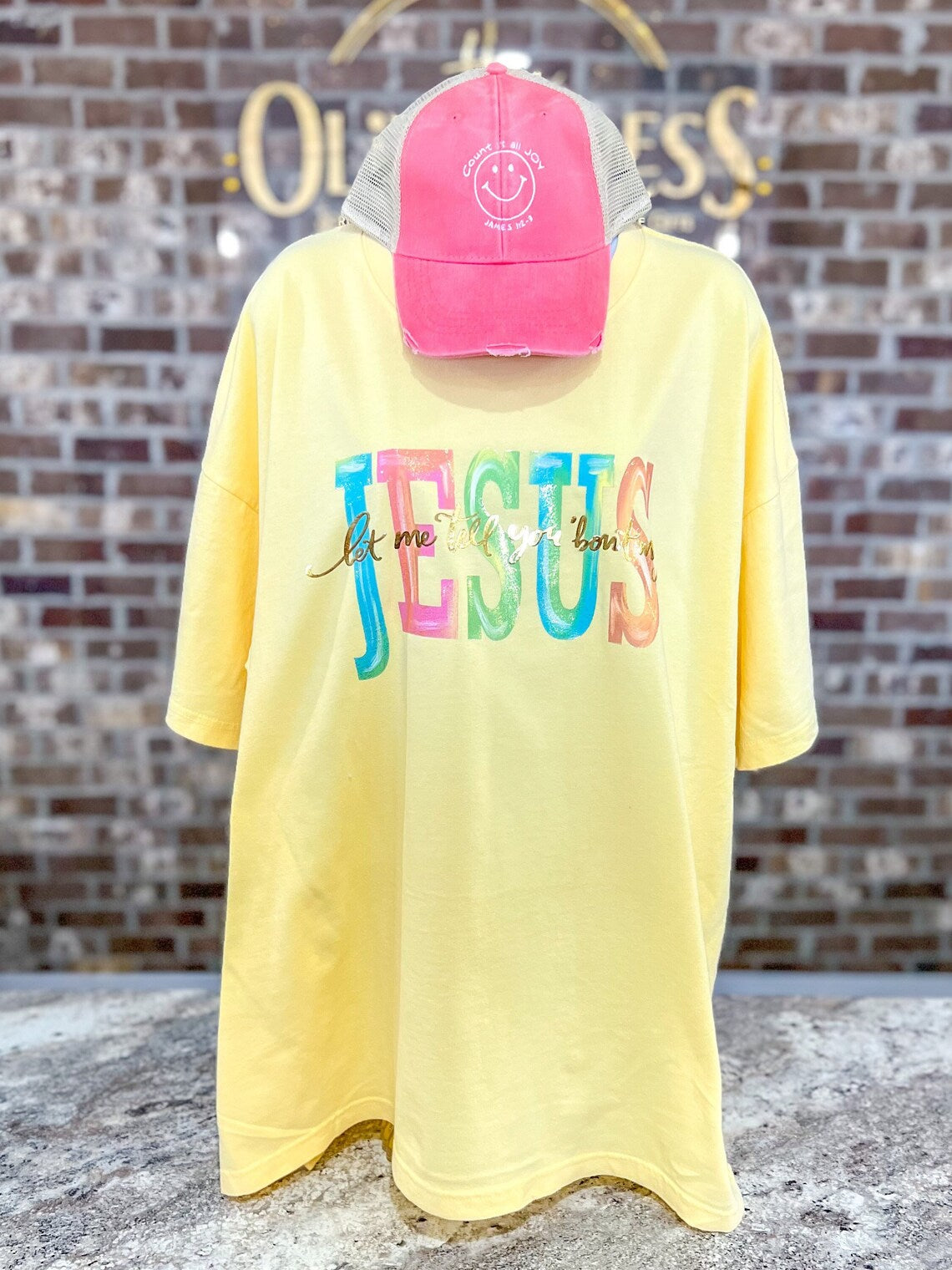 Butter Let Me Tell You 'bout My Jesus Gold Foil Tee
