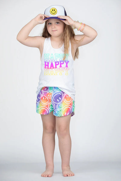 Youth Rainbow Smiley Face Steph Shorts