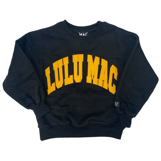 Lulu Mac Black & Gold Monogram Sweatshirt