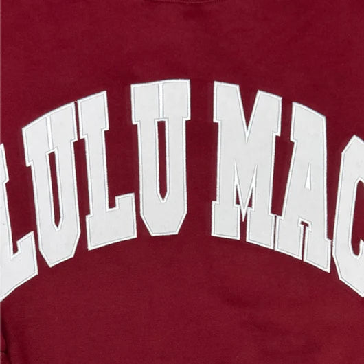 Lulu Mac Maroon & White Monogram Sweatshirt