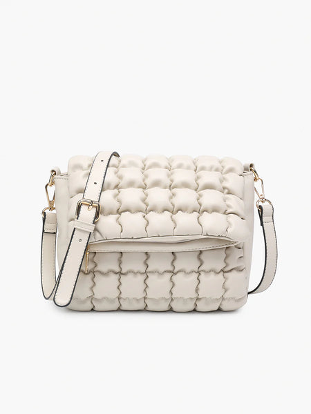 Greige Naomi Vegan Quilted Crossbody