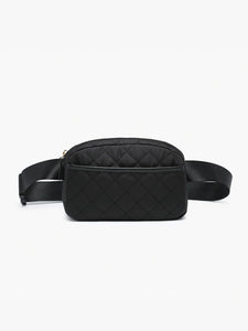 Black Caroline Quilted Belt Bag