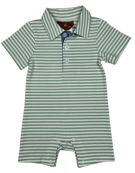 Green Stripe Cooper Romper