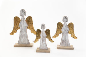 White w/ Gold Leafing Tabletop Angels