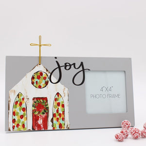 Joy Church Photo Frame w/ Gold Cross