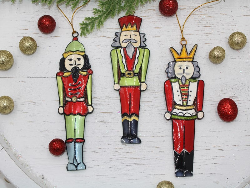 Handpainted Molded Metal Nutcracker Ornament