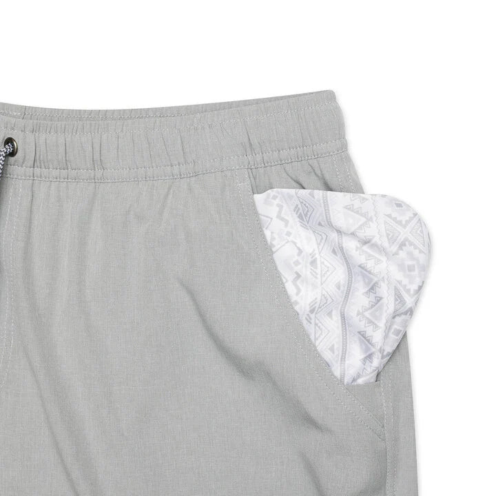 Light Grey with Grey Aztec Liner Athletic Shorts
