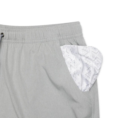 Light Grey with Grey Aztec Liner Athletic Shorts