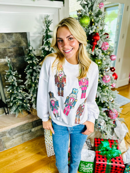 Nutcracker Sequin Crewneck Pullover