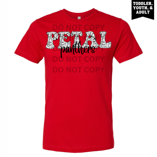 Red Petal Panthers Bow Tee