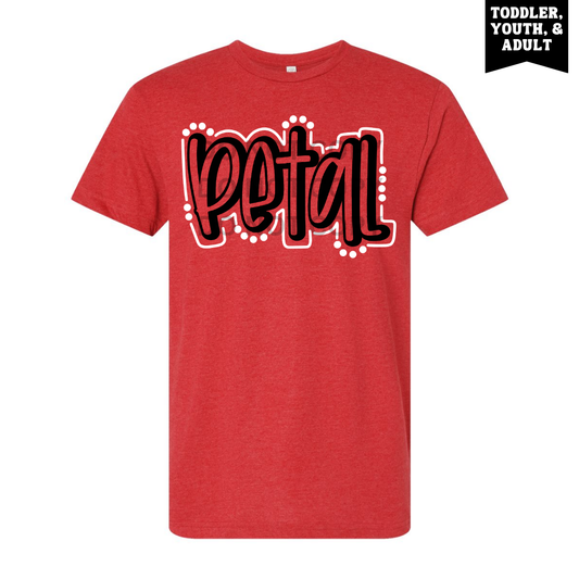 Vintage Red Petal Dot & Dash Outline Tee