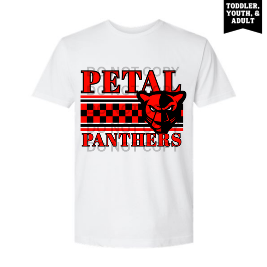 White Checkered Petal Panthers w/ Logo Tee