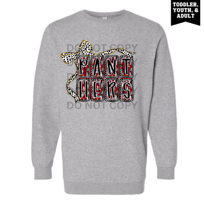 Heather Dotted Bow Brushstroke Panthers Sweatshirt