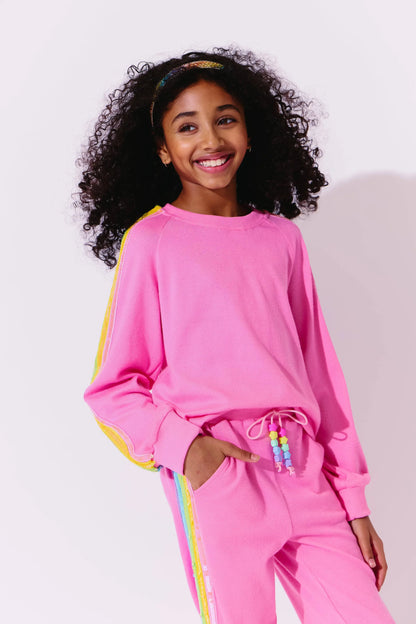 Youth Pink Rainbow Sequin Set