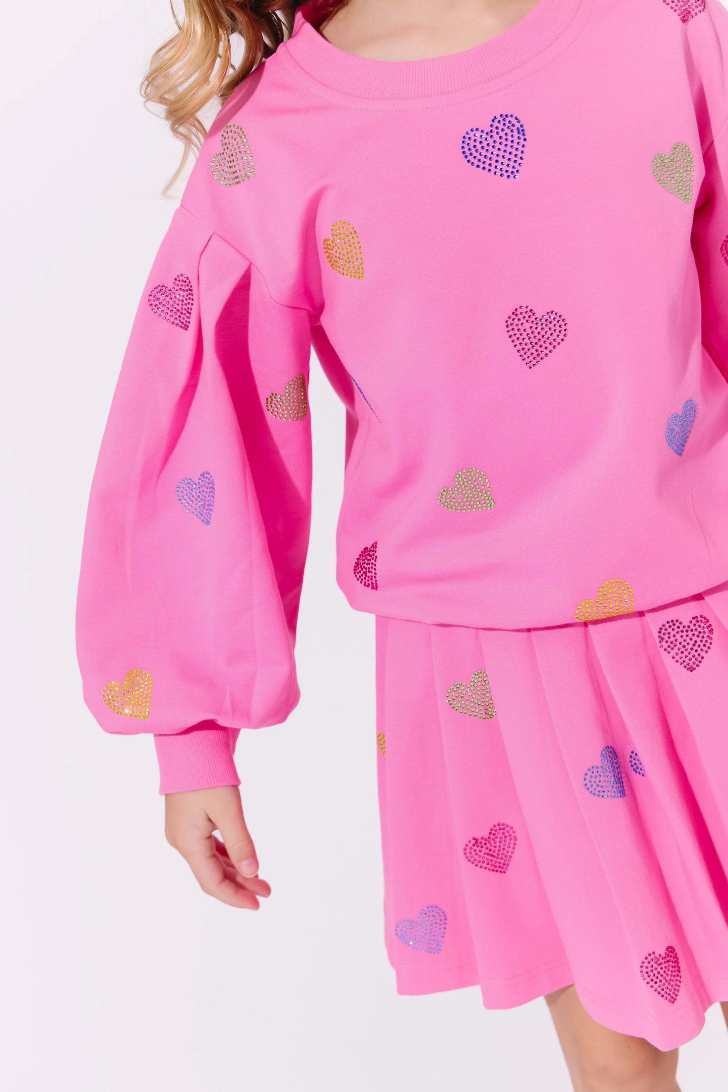 Youth Pink Sparkle Hearts Set