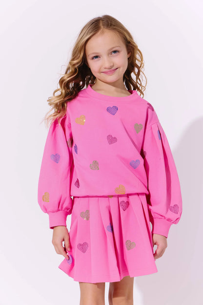 Youth Pink Sparkle Hearts Set