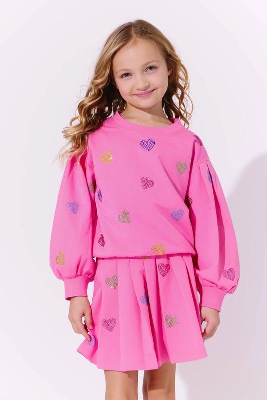 Youth Pink Sparkle Hearts Set