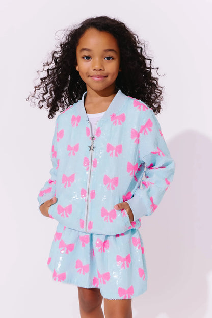 Youth Pretty in Bows Sequin Bomber