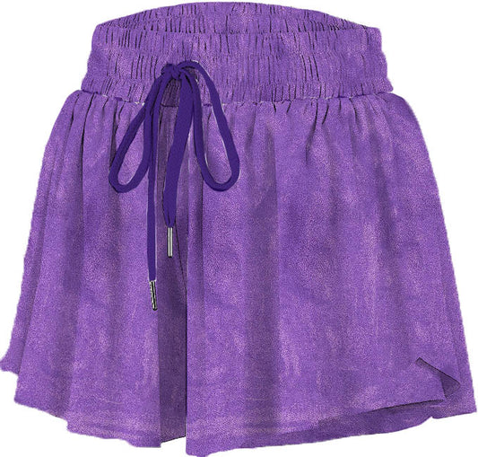 Youth Shimmer Purple Butterfly Shorts