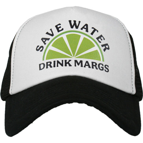 Black & White Save Water Drink Margs Foam Trucker Hat