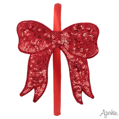Youth Red Sequin Bow Headband