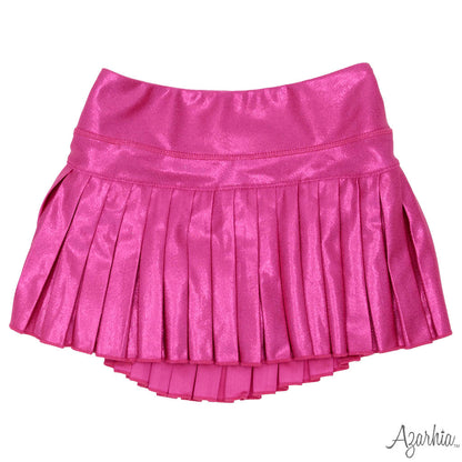 Youth Shimmer Hot Pink Mini Pleated Skort