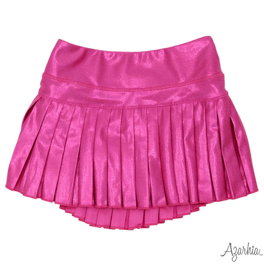 Youth Shimmer Hot Pink Mini Pleated Skort