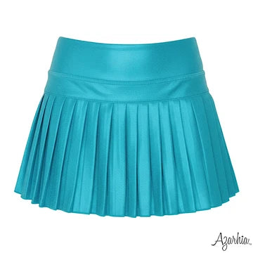 Youth Shimmer Turquoise Mini Pleated Skort