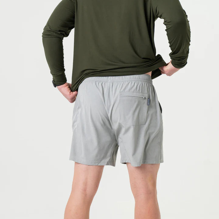 Light Grey with Grey Aztec Liner Athletic Shorts