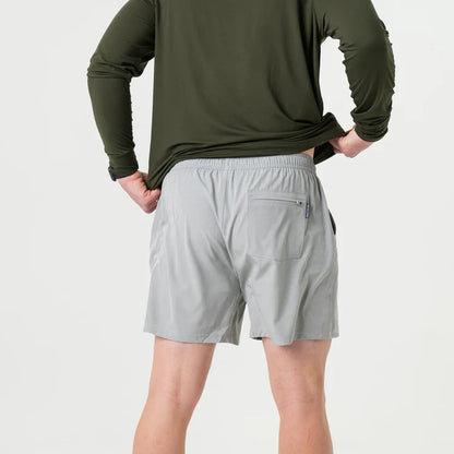 Light Grey with Grey Aztec Liner Athletic Shorts