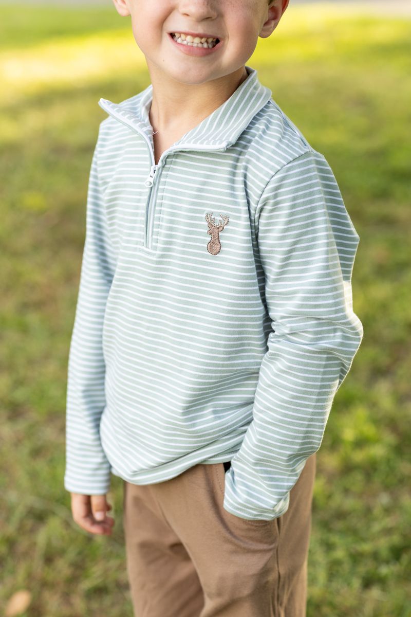 Trotter Street Deer 1/4 Zip Pullover