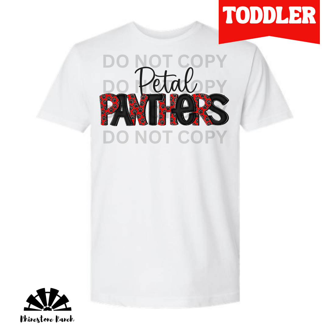 Toddler White Black & Paw Petal Panthers Tee