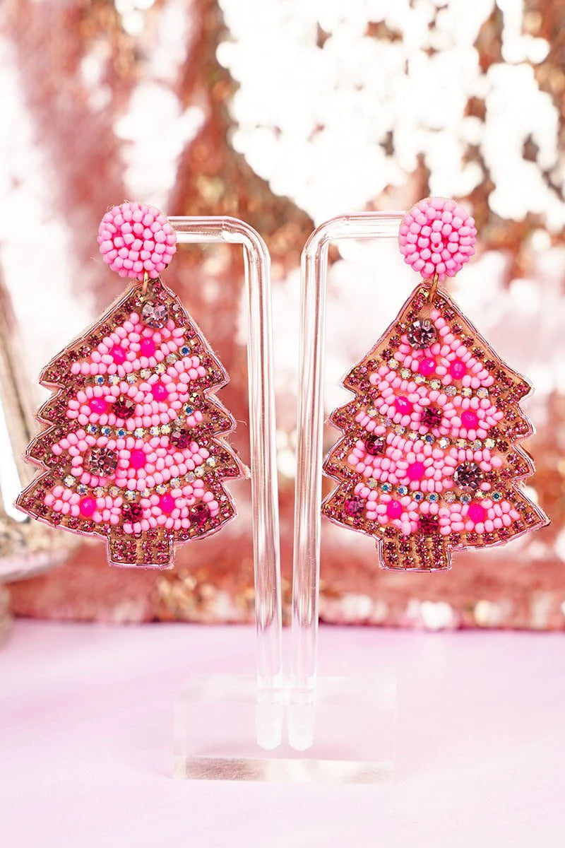 Pink Make It a December to Remember Earrings