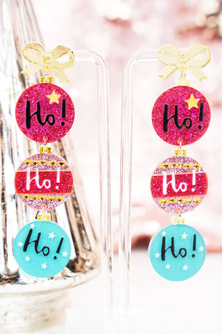 Pink No Need to Claus a Scene Acrylic Earrings