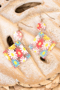 Groovy Flower Print Earrings