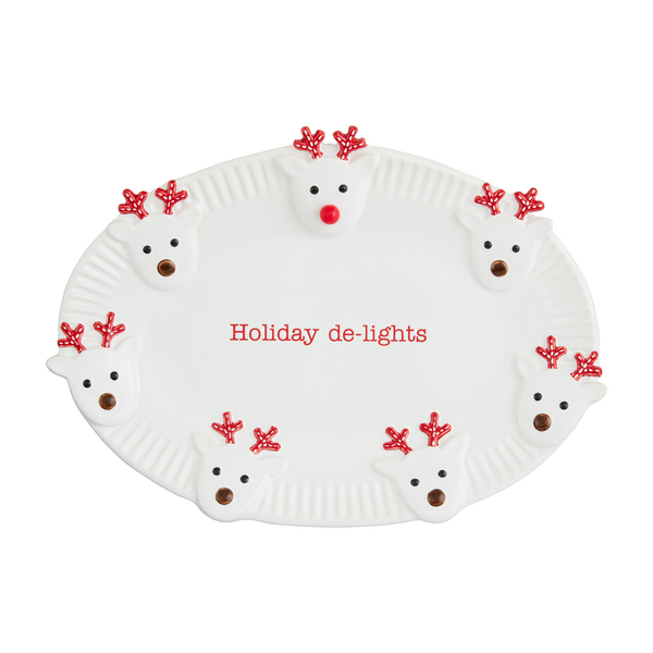 Mud Pie Light-Up Reindeer Platter