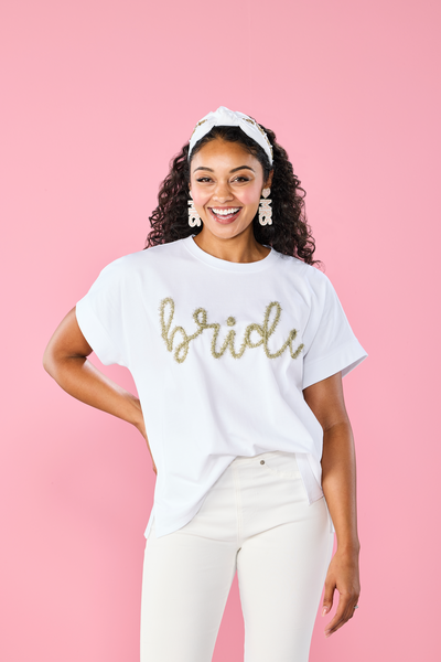 Mud Pie Gold Bride Sparkle Top