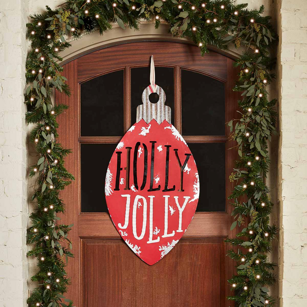 Mud Pie Holly Jolly Ornament Door Hanger