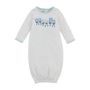 Mud Pie Train Applique Sleeper Gown