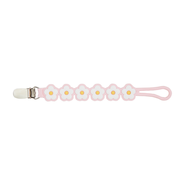 Mud Pie Pink Daisy Silicone Pacy Strap